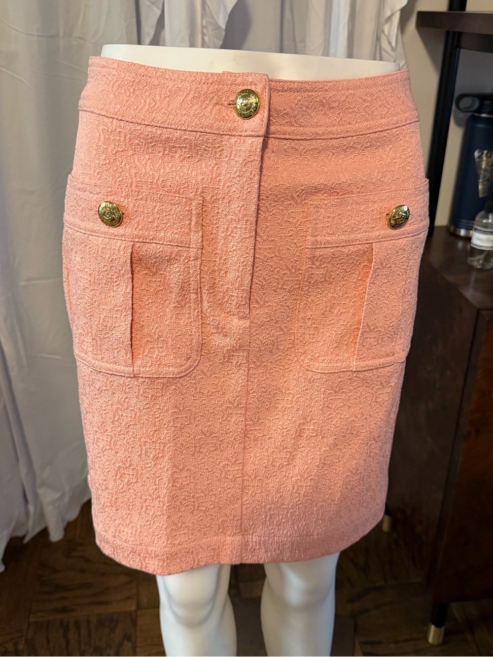 Love Moschino pink tweed mini skirt size 4